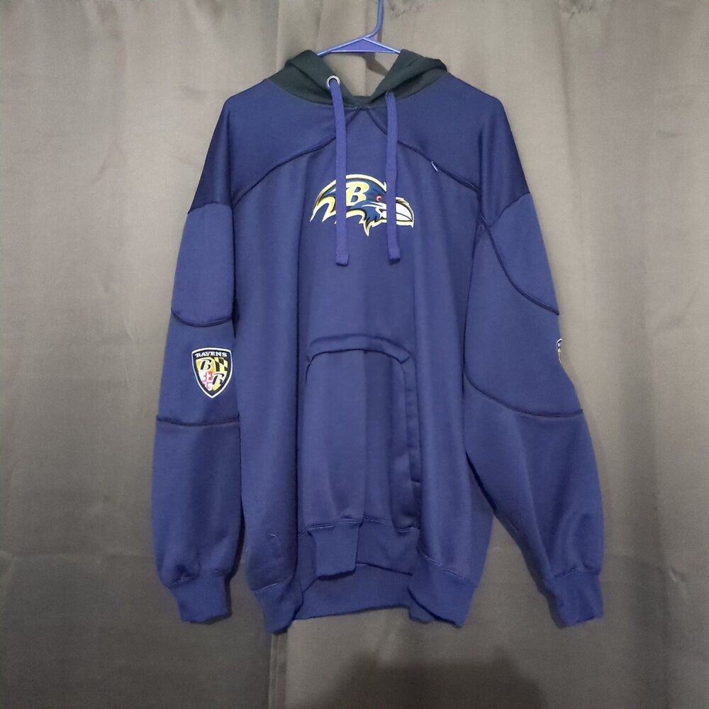 NFL Team Apparel Baltimore Ravens NFL Hoodie Cotton Hoodie Sweatshirt Purple 2XL